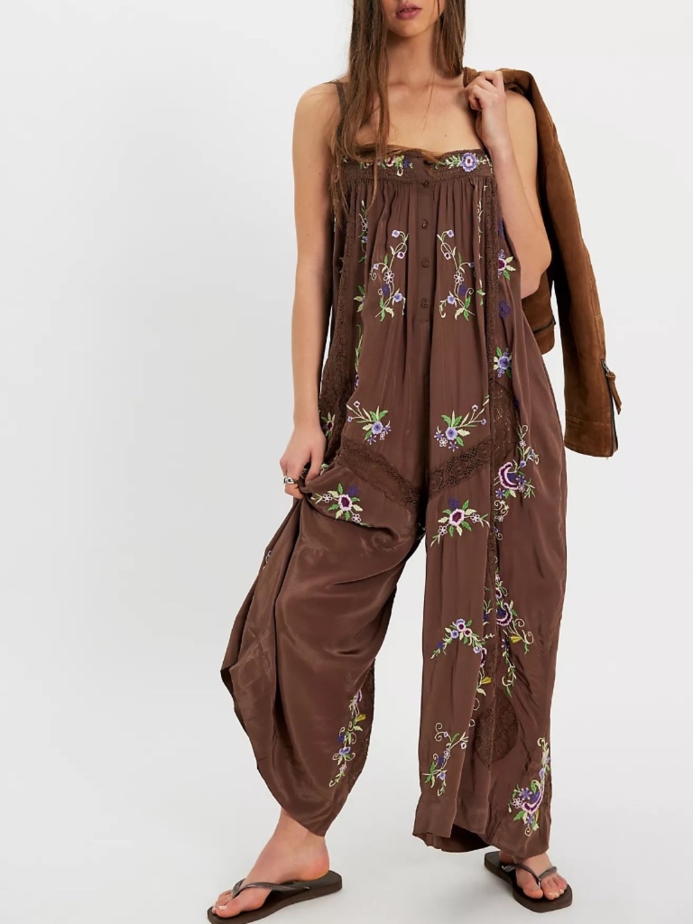 Free People Strawberry Garden Jumpsuit (with Pockets!) Size M Like New